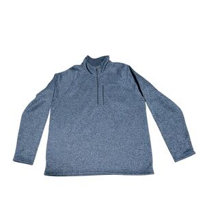 Eddie Bauer Men's Soft And Warm Blue Pull - Over 1/4 Zip-Up Sweater